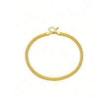 1 Set Chunky Square Chain Necklace + Bracelet 2-Piece Set, Unisex Punk Vibe Metal Jewelry Set - 項鍊+手鍊 - 查看 8