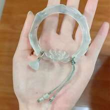 Qingxin Chinese White Moonlight Advanced Ice Lotus Niche Mori Light Luxury Advanced Sense Bracelet Cold Sense Temperament - 白月光蓮花 - 查看 7