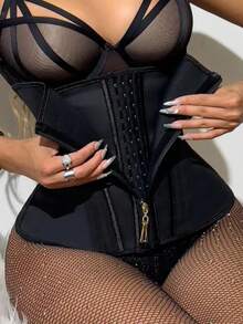 1pc Waist Trainer Belt With Zipper Girdle High Compression Body Shaper Waistband Faja For Women Underbust Corset Latex Waist Cincher - 多色2 - 查看 4
