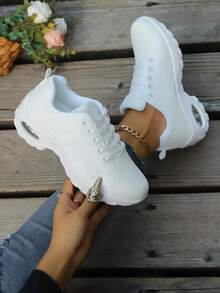 女士时尚减震透气休闲轻便跑步鞋 - 白色 - 查看 5