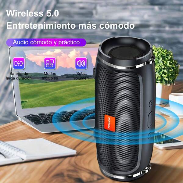 Bocina Bluetooth Portatil  Mini Altavoz Inalámbrico Compatible con Phone, Tablet, Computadores, Ideal para Viajar, Campear