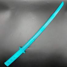 Samurai telescópico recto por gravedad con estampado 3D, juguetes para aliviar el estrés, accesorios elásticos, Katana plegable creativa, regalos divertidos - Azul luminoso - Ver 11