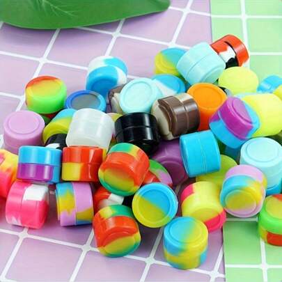 1 Peça Recipiente de Armazenamento Silicone Mini com Tampa - 2ml, Perfeito para Cera, Óleos e Acessórios de Cigarro, Pote Cosmético Amigável para Viagens para Cremes, Loções e Amostras de Maquiagem, Essencial para Viagens, Portátil, Acampamento, Ao Ar Livre, Presente de Natal, Presente de Natal (Entrega Aleatória de Estilos)