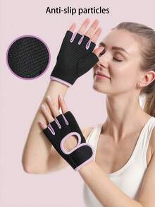 1 Pair Of Fitness Breathable Sports Men's And Women's Basketball Dumbbell Weightlifting Training Gloves, Horizontal Bar Cycling Half Finger Wrist Guard Half Finger Anti Slip Sports Gloves, Women's Fitness Gloves Gym Accessories, Sport, Gym, Home Exercise, Women's Gym Gloves, Gym Gloves, Men's Gym Gloves