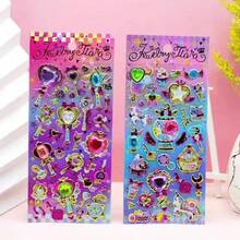 七色激光宝石贴纸，立体贴纸，女孩礼物装饰贴纸