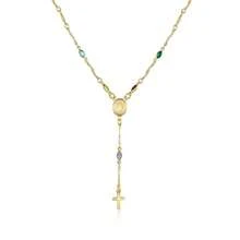 Barzel 18K Gold Plated Multicolor Virgin Mary Necklace - Made In Brazil{Inchsize_nameinch:Inch18Inchesinch} - 18英吋 - 查看 1