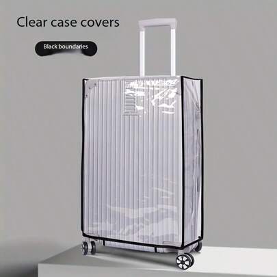 Heavy Duty High Quality PVC Luggage Cover With Transparent Design And Telescopic Handle Cover - Scratch Resistant Luggage Protector For Travel, Suitable For Most Sizes, Dust And Impact Protection