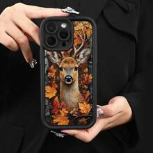 [Teléfono] Funda con diseño de hoja de arce y alce, estilo "Eye Staircase", divertida, sencilla y elegante para hombres y mujeres. Compatible con fundas. - Colores mixtos 1 - Ver 3