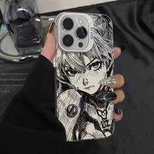 Funda para teléfono Asuka Apple 16 15 Pro Max plateada 14 13 Plus dura 12 a prueba de golpes carcasa rígida móvil diseño anime protección cubierta metálica antigolpes accesorios tecnológicos - Plateado - Ver 5