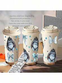1pc Winnie-The-Pooh 18oz Stainless Steel Insulated Tumbler With Leak