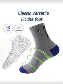 10 pares/5 pares/1 par[Imprescindible para hombres deportivos]Calcetines deportivos clásicos para hombres | Transpirables y absorben la humedad | Alta elasticidad | Múltiples colores disponibles | Oferta especial por tiempo limitado | Oferta especial talla grande vendida | Calcetines (El patrón de los calcetines está tejido, no bordado ni impreso)(Puede haber algunas diferencias entre el producto real y la imagen, ya que la imagen está embellecida, lo cual es normal)(Sin caja de papel)(Entrega aleatoria) - Multicolor - Ver 4