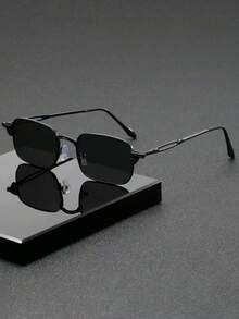 1 par de gafas de moda con montura cuadrada pequeña y estilo vaquero retro para hombres - Multicolor - Ver 14