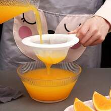 1pc Household Soybean Milk Filter Screen, Superfine Juice Filter Screen, Residue Separation Kitchen Drain Spoon, Filter Spoon - The More The Mesh, The Finer The Filter - White - View 5