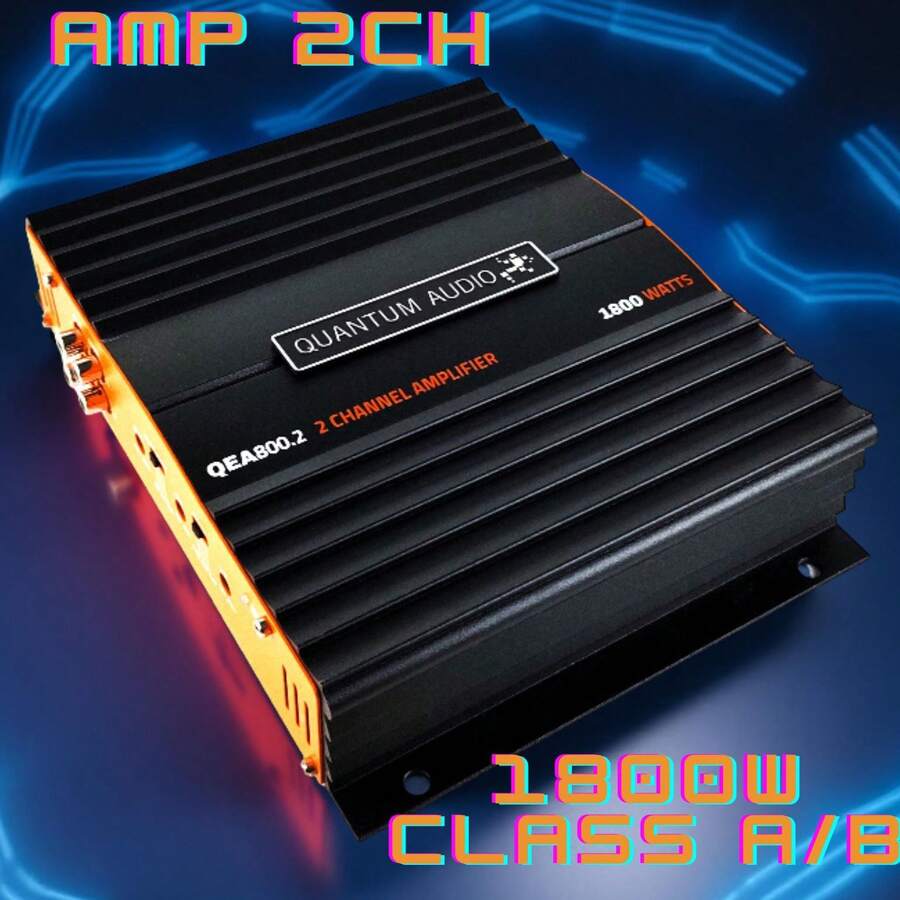 Amplificador de 2 Canales para Auto QUANTUM QEA800.2 1800W 2 Ohms Clase A/B - Negro - Ver 1