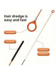 1/3pcs Extra Long Stainless Steel Nylon Coated Drainage Hooks - Suitable For Bathroom Sinks, Bathtubs, And Shower Rooms - Orange - View 9