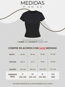Women's Short-Sleeve Baby Tee T-Shirt, Fitted, Ribbed, Basic, For Everyday Wear, Work, Travel - màu đen - Xem 5