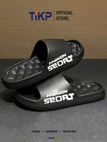 TIKP Leichte, modische Herrenschuhe, EVA bequeme Hausschuhe, minimalistisches neues Design, unisex Sandalen mit offener Zehenpartie, für alle Jahreszeiten, schnelltrocknend - Schwarzes SEO - Übersicht 1