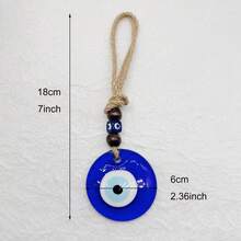 Bùa hộ mệnh mắt xanh thủ công - Mặt dây chuyền mắt ác của Thổ Nhĩ Kỳ | Treo tường bằng thủy tinh màu xanh | Bùa hộ mệnh bảo vệ cho nhà cửa, túi xách và đồ trang trí xe hơi | Quà tặng độc đáo với hạt gỗ màu nâu, đồ trang trí nhà cửa, đồ trang trí phòng, đồ trang trí tường - Nhiều màu - Xem 11