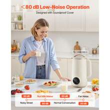 8-In-1 Nut Milk Maker, 34 Oz Soy Milk Maker With 180W Blending, For Homemade Oat, Nut, Soy, Juice, Milkshake, Rice Cereal, Plant-Based Beverages With Self-Cleaning, Boil Water, 12-Hour Delay - 查看 4
