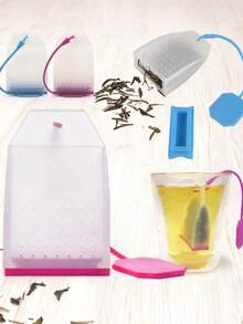 1个/2个/4个装硅胶茶漏 - 耐高温，可重复使用，适用于散装茶叶和花草茶 - 非常适合家庭、办公室和餐厅使用（颜色随机） - 彩色 - 查看 7