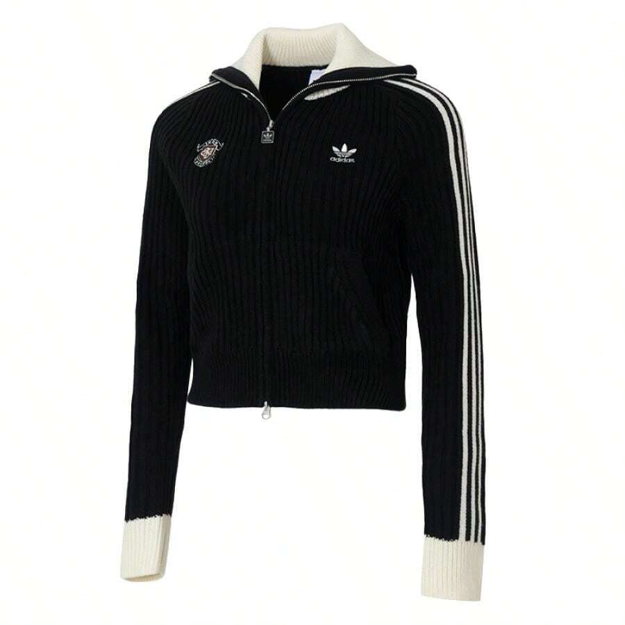 Adidas Originals IH FF JKT W Knitted Jacket/Cardigan, Slim Fit Women's Running, Jogging, Sports - Black/Ivory - View 1
