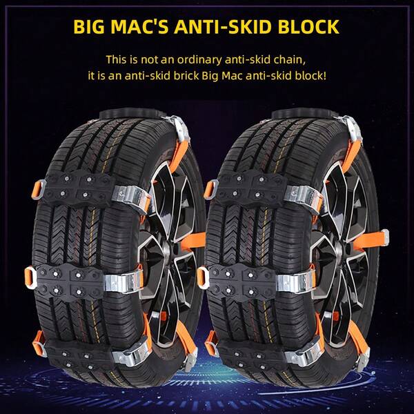 حصيرة مقاومة للانزلاق عالية الجودة، مدعمة بدبابيس من الصلب، مناسبة للرمل والطين والثلج، قابلة للاستخدام في السيارات وال-SUVs، قابلة للتعديل ذاتيًا