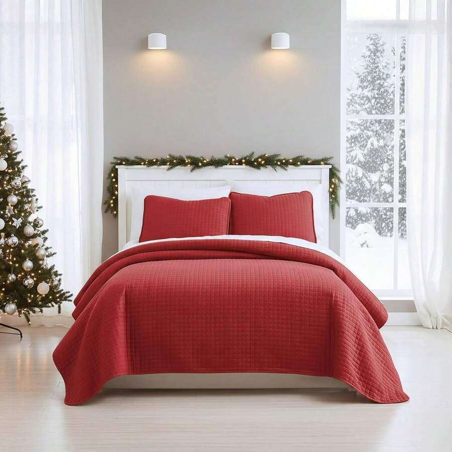Full/Queen Quilt Bedding Set, Microfiber Quilts Queen Size, Coverlet, Stain & Pet Hair Resistant Bedding, Full Size Bedspread With 2 Pillow Shams, Bone, 2025 - 06 - 辣椒 - 查看 1