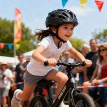 1顶舒适儿童自行车头盔 - 男女通用，超轻耐用，带衬垫和旋钮式调节，非常适合骑行、滑板、滑板车和其他运动，是绝佳的节日礼物。