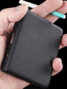 1/2pcs Medium Thick Dual-Purpose Cigarette Box With Black Frosted Metal Cigarette Clip, Creative And Portable Men's Cigarette Box, Resistant To Pressure And Moisture - Multicolor - View 1
