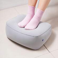 Almohada inflable para reposapiés, almohada para reposapiés de viaje, cojín portátil para acampar, viaje en casa con bomba de aire, pierna arriba, gris, 1 ud. - Gris - Ver 7