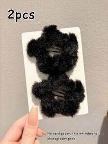 2-6 buah Jepit Rambut Anak Perempuan Lucu Warna Kopi Musim Gugur/Dingin, Jepit Samping Tak Terlihat untuk Poni, Aksesori Rambut Desain Sederhana untuk Anak Perempuan - MultiWarna - View 11