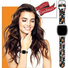 Compatible With Watch Band Fitbit Versa 3, Versa 4, Sense, Sense 2, Holiday Pattern Silicone Replacement Strap{Inchcolor_nameinch:InchChristmasGreeninch,Inchsize_nameinch:InchForVersa4/Versa3/Sense2/Senseinch} - ChristmasGreen - View 5