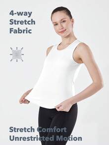 Women Workout White Tank Tops For Lightweight Athletic Yoga Gym Women's Sleeveless Shirts Quick Dry Loose Fit Sports Shirts Tops Clothes - 白色 - 查看 6