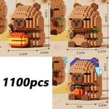 2288pcs Sakura Capybara-San Micro Particle Building Block Set, High Difficulty Assembly Blocks, Sakura Building Blocks Set, Capybara-San Building Blocks Set, Home Decor, Creative Building Block Display, Holiday Gift, Home Decor, Living Room Decor, Desk Decor, Adult Building Blocks Set, Christmas Gift, New Year Gift, Birthday Gift - Sakura Kapibala Hut - View 22