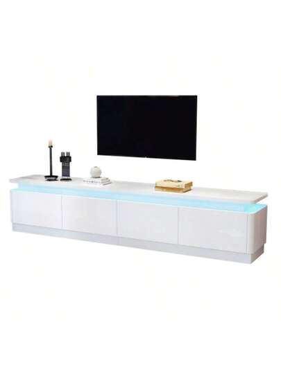 180 34 40 Cm TV St Drawers, Cabinet LED Lighting, High Gloss Sideboard Table, Drawer Unit, TVs Up To 80 Inches, Wit view 9