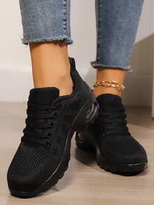 Women's Fashion Shock-Absorbing Breathable Casual Lightweight Running Sneakers,Trainers Women - Black - View 6