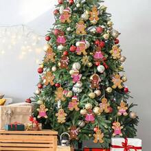 36 Pcs Gingerbread Ornaments Tree Decorations 3 Inch Gingerbread Decorations Wooden Hanging Ornaments Xmas Tree Home Kitchen Holiday Party Decor - Cute Style - View 8