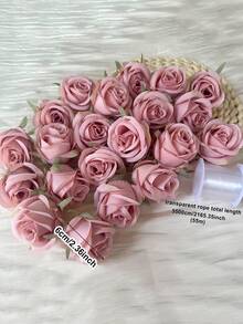 21pcs Pink Rose Waterfall Set Includes 20 Artificial Roses And 1 Roll Of Clear String Ideal For Wedding Party Decorations, Valentine's Day, Bridal Showers, Birthday Supplies, And Room Decor Party Decorations, Romantic Accents, Elegant Party Arrangements High-Quality Petals, Artificial Wreaths, Floral Decoration Sets Event Planners