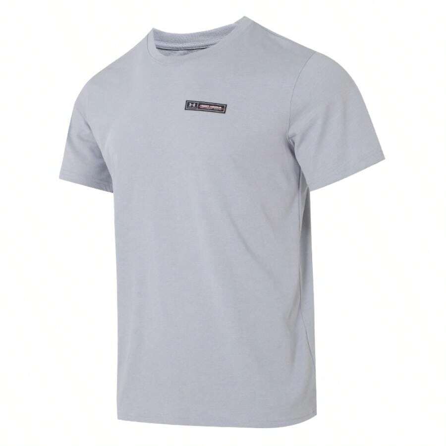 Under Armour 2026 New HW ARMOUR LABEL SS Men's Short Sleeve T-Shirt, Loose Comfortable Casual Wear, Suitable For Running, Gym, Sports - Grey - View 1