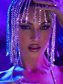 1 pieza Tocado de lujo con borlas largas, diadema con cadena de cristal, tiara nupcial brillante, accesorio de diadema hueca de cristal para mujer, decoración elegante para fiestas, gran regalo para amigas y madres - Multicolor - Ver 6