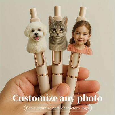 Personalized Ballpoint Pen, DIY Photo Customized Inspirational Ballpoint Pen, Acrylic Pet Photo Printing, Suitable As Back-To-School Stationery, Christmas Decoration, Valentine's Day Gift, Mother's Day Or Anniversary Present