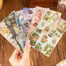 1 Book Of 30pcs Vintage Amusement Park Series Sticker Set, Office Supplies, School Student Stationery, Retro Style Versatile Patterns For Scrapbooking, DIY Decoration, Back To School Stickers Scrapbook Supplies Funny Stickers Kindle - Multicolor - View 4