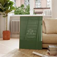 1 pieza Impresión verde "Bueno estar en casa", arte de pared, impresión artística, idea de regalo, estética, decoración de pared, pósteres de estilo minimalista moderno, decoración de sala de estar y habitación, decoración de baño, regalo ideal, sin marco - Multicolor - Ver 2