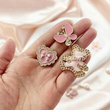 18Pcs Flower Shoe Chain Charms For Women, Bling Shoe Charms For Girls Clog Sandals, Girly Shoe Chains, DIY Shoe Decoration Accessories For Party Favor - 粉色 - 查看 6