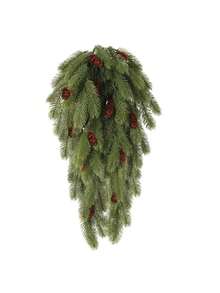 1pc 30-Inch Artificial Christmas Green Foliage Wall Decor With Pinecones, Norfolk Pine Plant Wall Hanging, Realistic Tactile Pine Wreath, Staircase Wall Decor, Suitable For Christmas Door Frame Fireplace Decoration, Holiday Decor, Seasonal Decoration, Realistic Pine Design, Holiday Wreath, Durable Plastic, Decorative Hanging, Holiday Shoppers, Home Decor - Multicolor - View 15