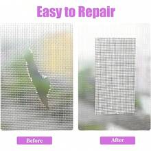 3 PEÇAS Remendo Pesado para Tela de Janela, Fita de Tela de Fibra de Vidro Resistente com Proteção contra Poeira e Mosquitos, Solução Autoadesiva Rápida para Telas Danificadas em Ambientes Hostis