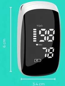 Oximetro de Pulso con Punta de dedo Recargable Monitor de Saturación de Oxigeno - Blanco - Ver 4