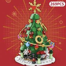 City Creative Winter Village Santa Boots Christmas Tree Model Building Blocks Christmas Gift, Winter Christmas Gingerbread House Reindeer Carriage Small Train Christmas Stocking Building Blocks New Year Gift, Home Decor Ornament, Suitable As Holiday Gift For Friends, Christmas Building Blocks - Multicolor - View 17