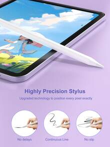 10.2" IPad 7th/8th/9th Gen, IPad Air 4th/5th Gen 10.9", IPad Air 11" M2/M3, IPad Pro 11", IPad Air 13", IPad Pro 12.9" (2018-2022) Compatible Stylus Pen, 90mAh Battery, High Precision, White - White - View 3