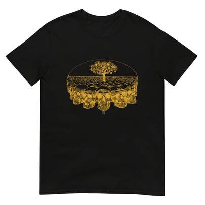 Streetwear style Short-Sleeve Unisex T-Shirt with Yellow skulls220g M-en's Cotton T-Shirt - Professional Quality, AfF-ORDable PriceSuitable for all people, whether woM-en or M-enhigh-quality durable fabric suitable for all seans,ft to the touch but built to lastBreathabletops woM.en fall outfiT.S for woM.en vaC.Ation outfiT.S woM.en halloween costume